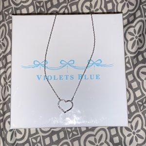 violets blue heart necklace